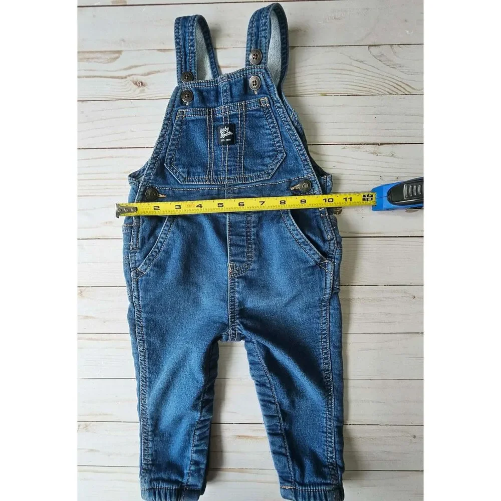 Baby B'gosh 12M Denim Overalls Blue Jean Bib Overall Pants Cotton Blend